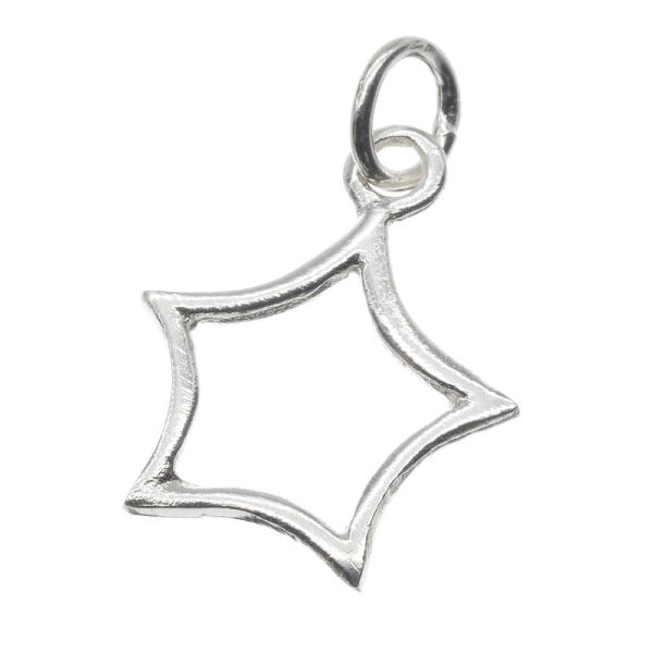 925 Sterling Silberanhänger – Sternrahmen in filigraner Form
