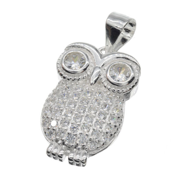 925 Sterling Silberanhänger Eule- "Miley" mit Zirkon