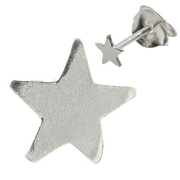 925 Silber-Ohrstecker – Mini-Sterne Polar Sterne mit glatter Fläche