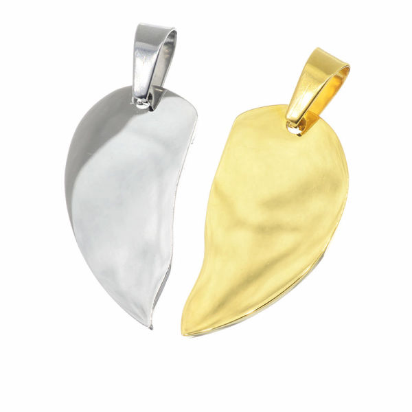 Geteiltes Herz - BiColor PVD-Gold-Klein-Matt