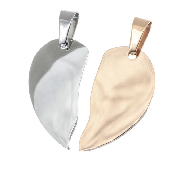 Geteiltes Herz - BiColor PVD-Roségold-Klein-Matt