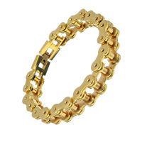 Motorradkette Edelstahl PVD-Gold-22x1,5x0,8cm/60g