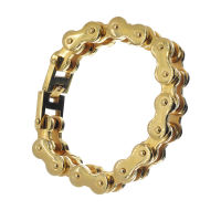 Motorradkette Edelstahl PVD-Gold-23,5x2,3x1cm/150g