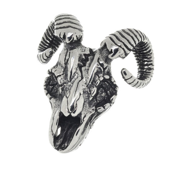 Stainless Steel Pendant - Ram Skull