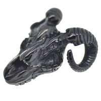 Stainless Steel Pendant - Ram Skull - Black