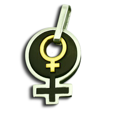 Edelstahlanhänger - "Feminin" PVD-Gold