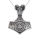 Edelstahlanhänger - Valknut-Hammer mit Widderkopf - Stahl