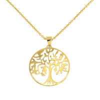 Edelstahlanhänger – Lebensbaum - PVD-Gold