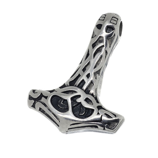 Stainless Steel Pendant - Thors Hammer ‘Inga’ - 41 mm - Simple