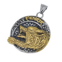 Edelstahlanhänger - Fenrir - Bicolour - Stahl/PVD-Gold