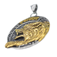 Edelstahlanhänger - Fenrir - Bicolour - Stahl/PVD-Gold