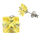 Stainless Steel Stud Earrings - Square with Cubic...