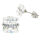 Stainless Steel Stud Earrings - Square with Cubic...