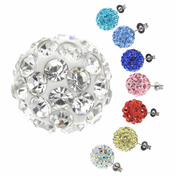 Edelstahlohrstecker - Glitzerkugel