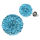 Edelstahlohrstecker - Glitzerkugel Türkis-6mm