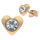 Stainless Steel Stud Earrings - Heart with Stone...