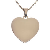 Edelstahlanhänger Gravurrohling Herzform - PVD-Rosegold - 28mm x 2mm - Glänzend / Glänzend