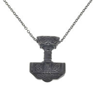 Stainless Steel Pendant - Thors Hammer Mjölnir - PVD-Black