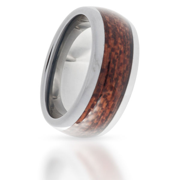 Wolframring 8 mm - Holz-Inlay - 52 (16,6 Ø) 06 US
