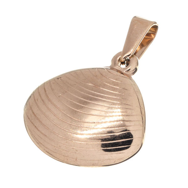 Edelstahlanhänger - Muschel - PVD-Rosegold