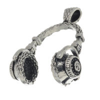 Stainless Steel Pendant - Headphones - Steel - 32 mm