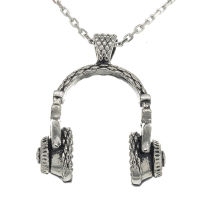 Stainless Steel Pendant - Headphones - Steel - 32 mm