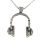 Stainless Steel Pendant - Headphones - Steel - 32 mm