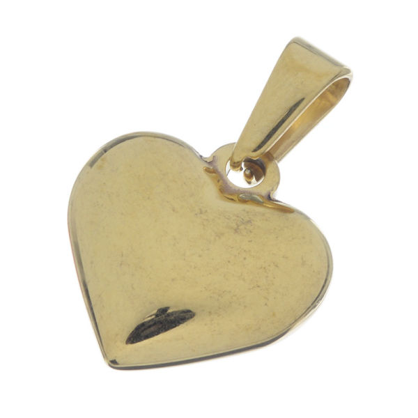 Edelstahlanhänger - Herz - PVD-Gold
