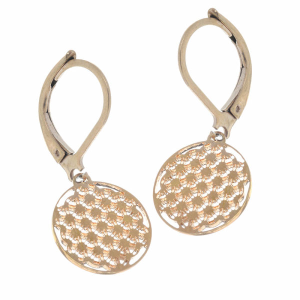 Stainless Steel Earrings - Flower of Life - PVD-Rosegold