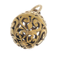 Bronzeanhänger - Ei mit Verzierung - 23 mm