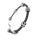 Leather strap with stainless steel elements Black