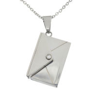 Stainless Steel Pendant Envelope with Letter (engravable)
