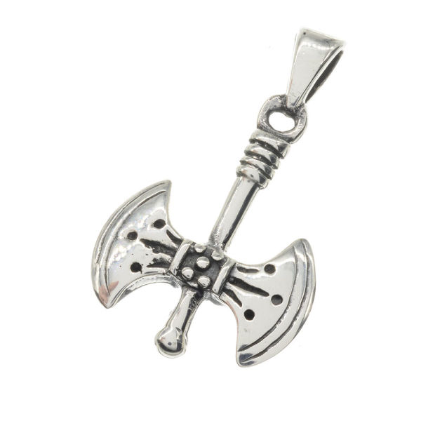 925 Sterling Silver Pendant - Battle Axe