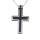 Edelstahlanhänger - Kreuz in Kreuz - Bicolor (Stahl/PVD-Schwarz)
