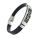 Vinyl Stainless Steel Bracelet - Cross - Steel/PVD-Black