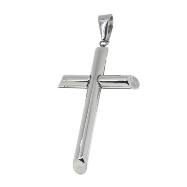 Stainless Steel Pendant – Slender Cross with Rounded Profile