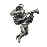 K Bead aus Silber - Hängender Engel mit Trompete