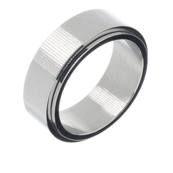 Stainless Steel Ring - Fidget Ring with Rotating Element Steel-54 (17,2 Ø) 07 US-6 mm