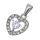 Stainless Steel Pendant - Heart with Stones