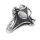 925 Sterling Silberring mit Echtsteinen - Perlmutt - 56...
