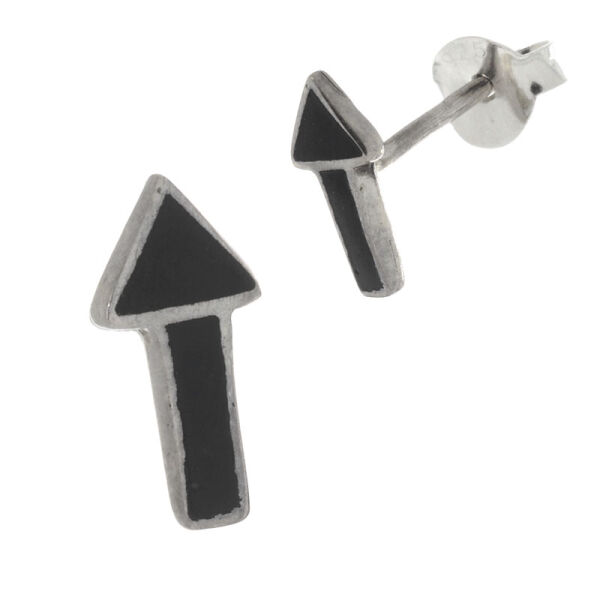 925 Sterling Silberohrstecker - Pfeile - Schwarz