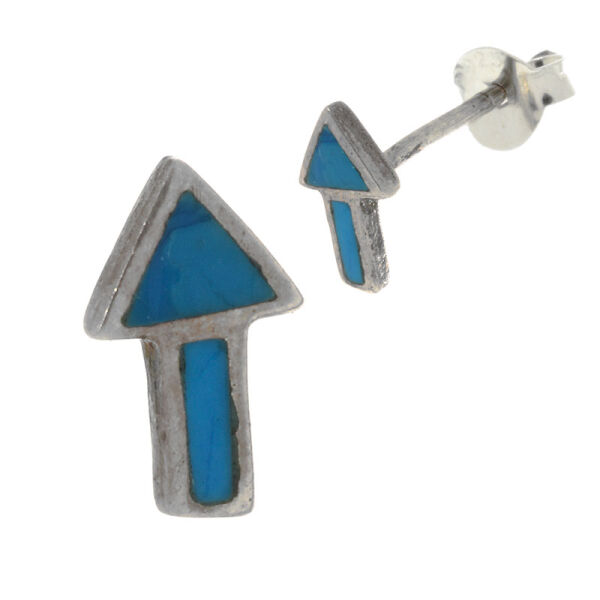 925 Sterling Silberohrstecker - Pfeile - Hellblau