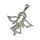 Stainless Steel Pendant – Angel with Decorative Stones and Open Wings