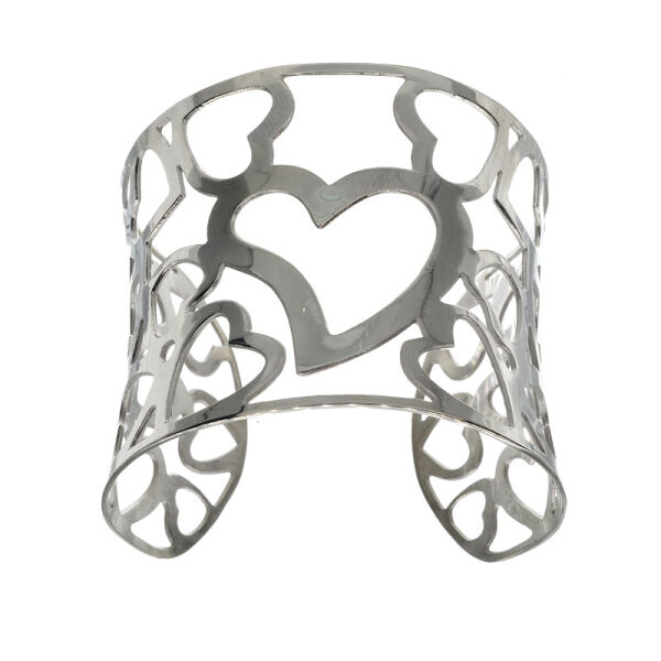 Stainless Steel Bangle - Heart