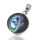 Round Abalone Pendant with Silver Border in 925 Sterling Silver