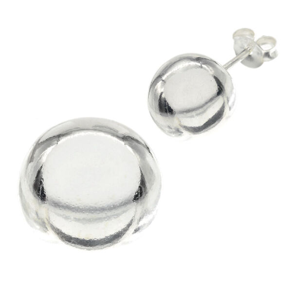 Silver ear studs - ball 5 mm