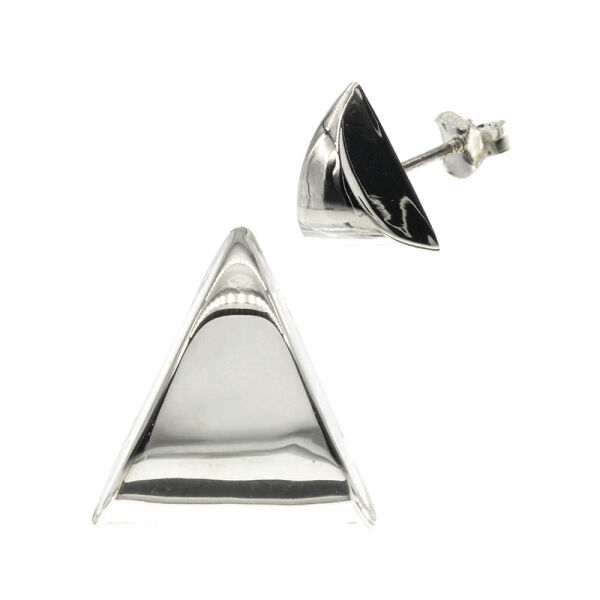 Stud earrings in 925 sterling silver - triangle 17 mm