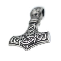 Stainless steel pendant - Vegvísir & Valknut