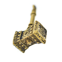 Stainless Steel Pendant - Celtic Hammer PVD - Gold-55mm