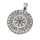 Stainless steel pendant - Thors hammer in rune ring Black